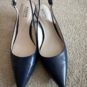 Navy Alfani Women's Step N Flex Pointed Toe Kitten Sling-Back Heels 7.5W